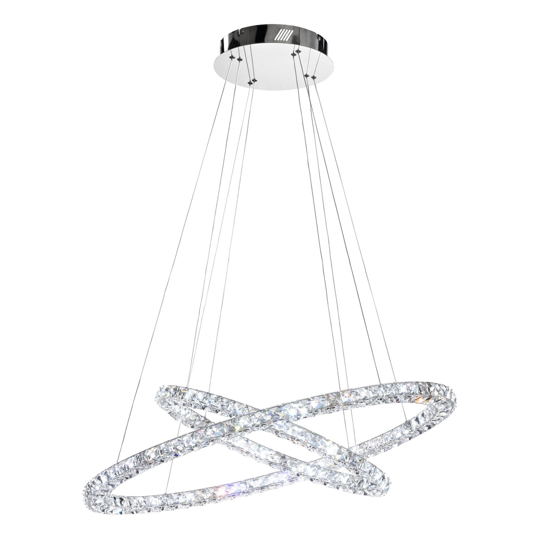 Hängeleuchte Toneria  chrom Brillantglas klar 35,7W und 20,4W L:90 H:150 cm in
