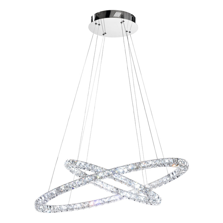 Hängeleuchte Toneria  chrom Brillantglas klar 35,7W und 20,4W L:90 H:150 cm in