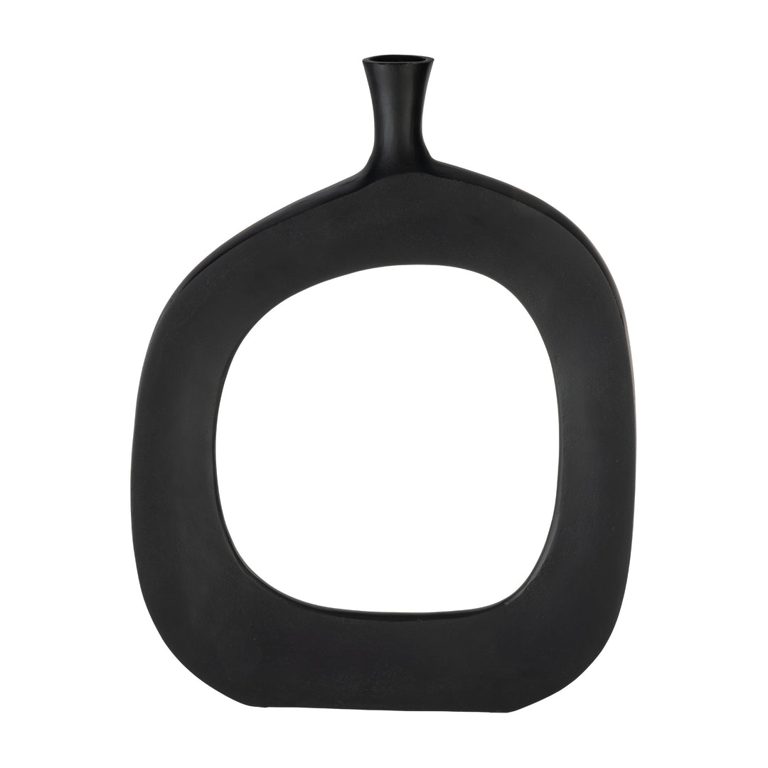 Metal vase Ankarefo black L:43 H:57,5 cm in