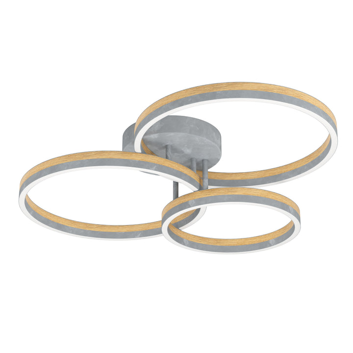 Deckenleuchte Cadinaro grau, braun Kunststoff weiss 1X12,5W und 2X15,5W L:73 H:14,5 cm in