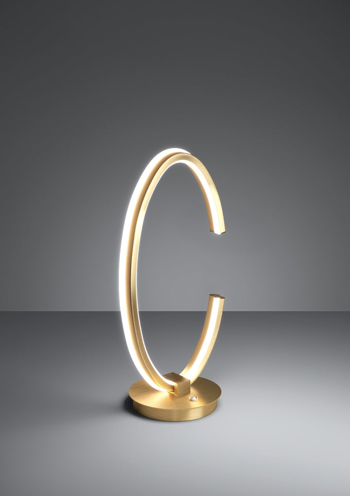Tischleuchte Bogado  mit Schalter goldfarben Kunststoff weiss 12W L:22 H:45 cm in