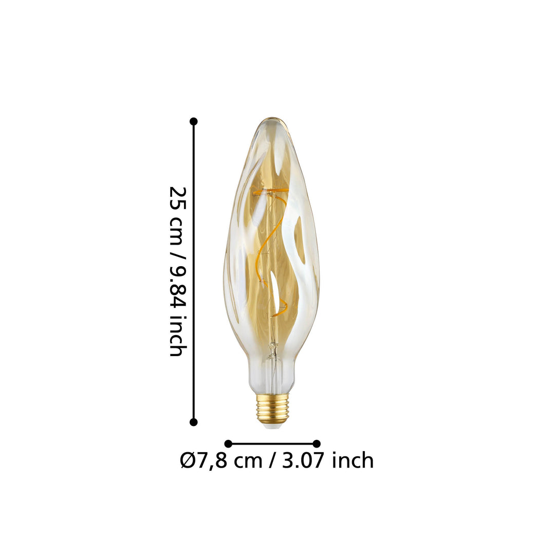 Light bulb Lm_led_e27 glass amber 1X4W L:25.5 Ø 7.8 cm in