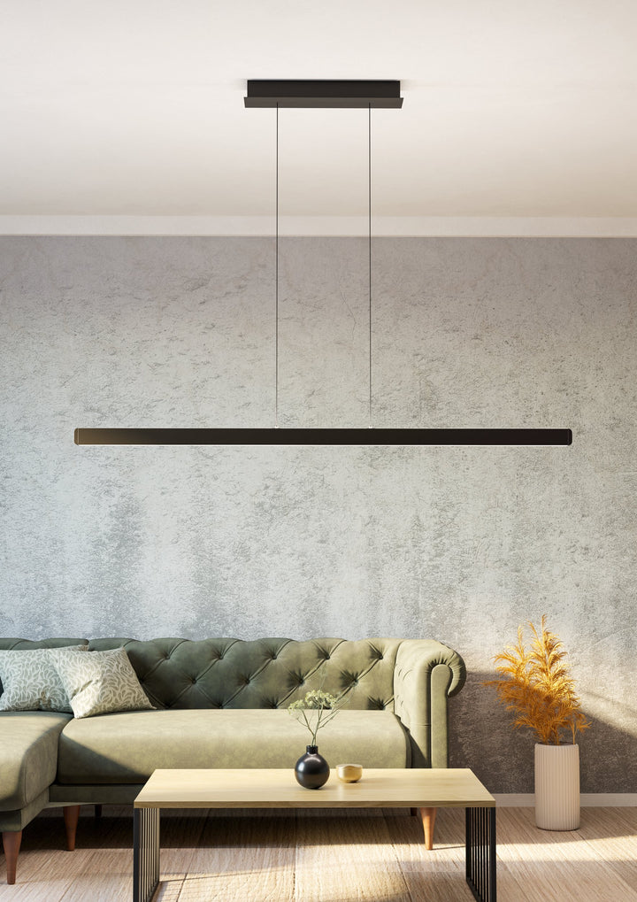 Hängeleuchte Ciggiano mit Fernbedienung höhenverstellbar   schwarz Kunststoff weiss 1X30W L:150 H:150 cm in