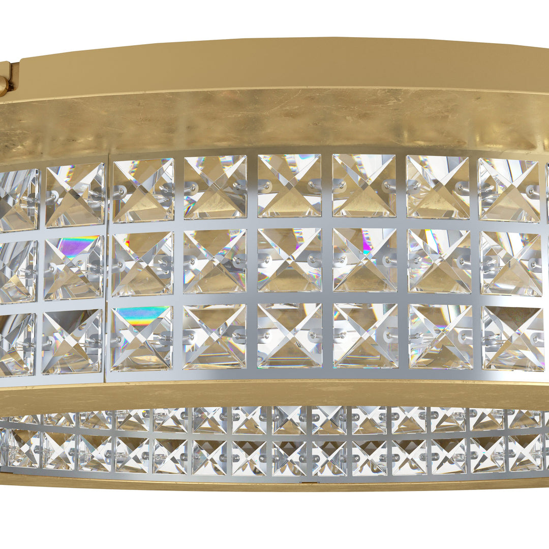 Deckenleuchte Principe  goldfarben Brillantglas klar 14X3,15W H:12,5 Ø 70 cm in