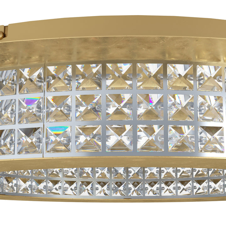 Deckenleuchte Principe  goldfarben Brillantglas klar 14X3,15W H:12,5 Ø 70 cm in