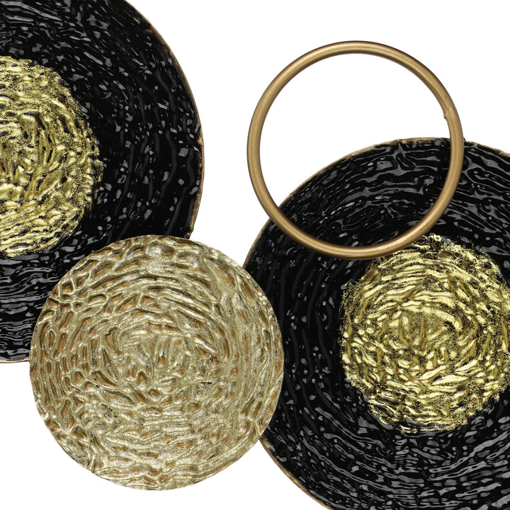 Wanddekoration Numazu schwarz, gold  L:31 H:90 cm in