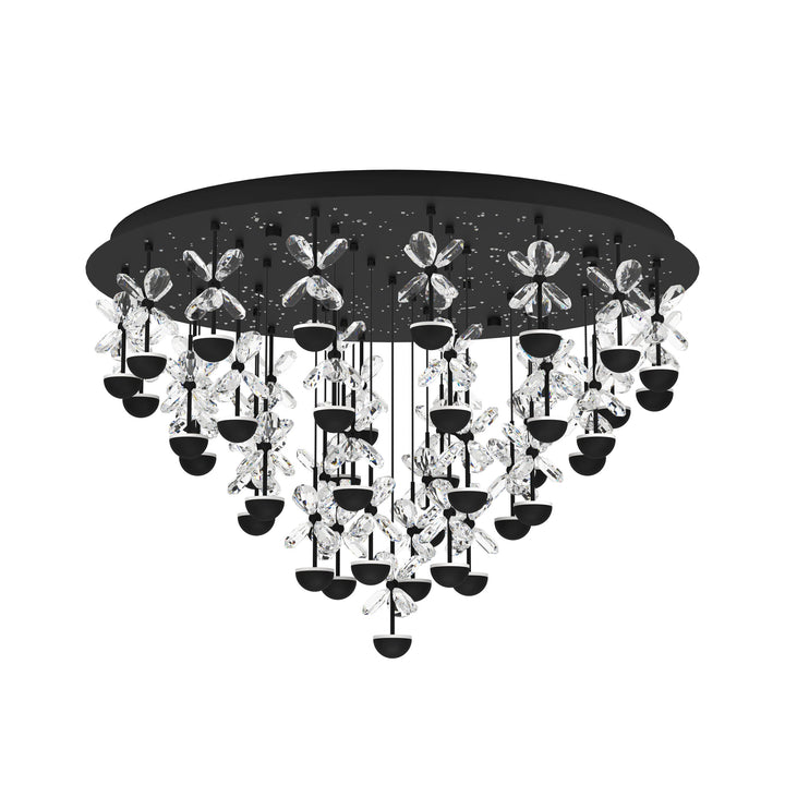 Deckenleuchte Pianopoli 2 schwarz Brillantglas klar 43X1,8W H:52,5 Ø 78 cm in
