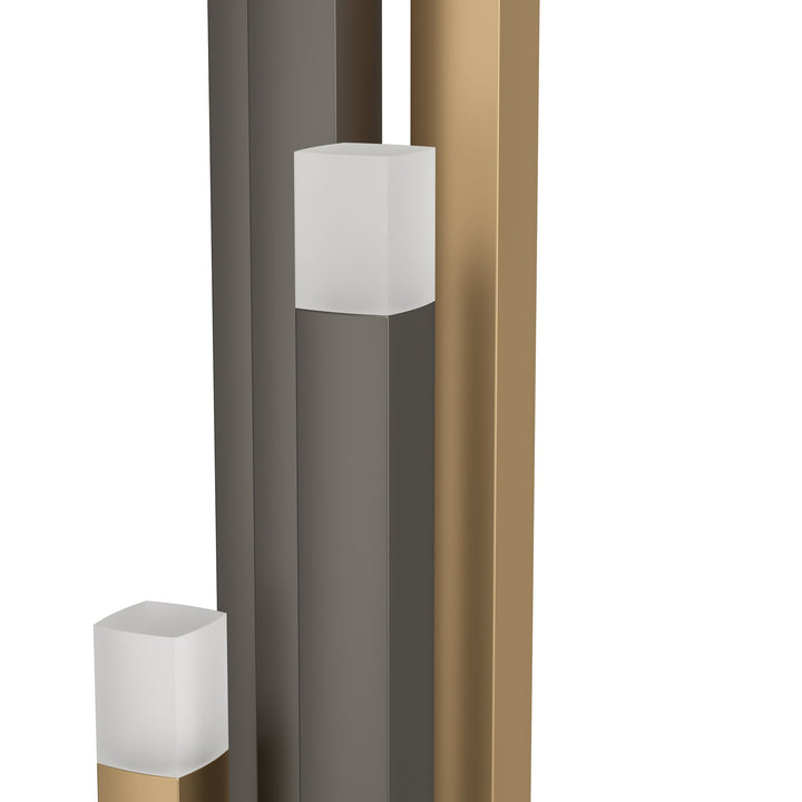 Stehleuchte Estanterios mit Dimmer (Touchdimmer) schwarz, braun, gold Kunststoff satiniert 5X3,7W H:160 cm in
