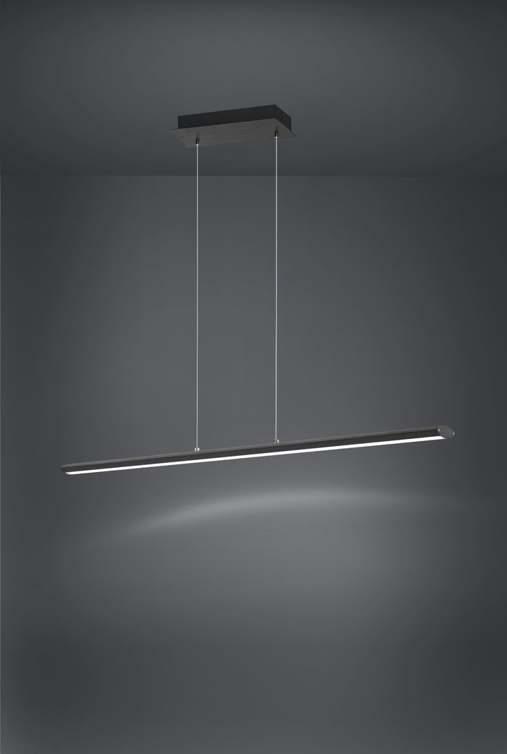 Hängeleuchte Pellaro Leuchtmittel austauschbar  mit Dimmer (Touchdimmer) schwarz-matt Kunststoff weiss 3X10W L:110 H:110 cm in