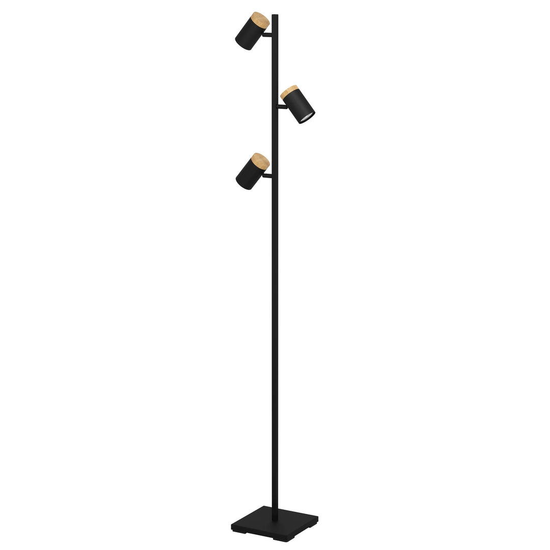 Stehleuchte Cartagena mit Schalter schwarz, braun 3X4,5W H:162,5 cm in