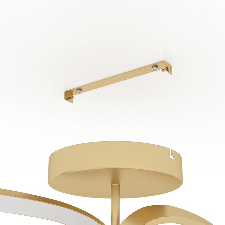 Deckenleuchte Lodosa messing Kunststoff weiss 25W L:72 H:22,5 cm in
