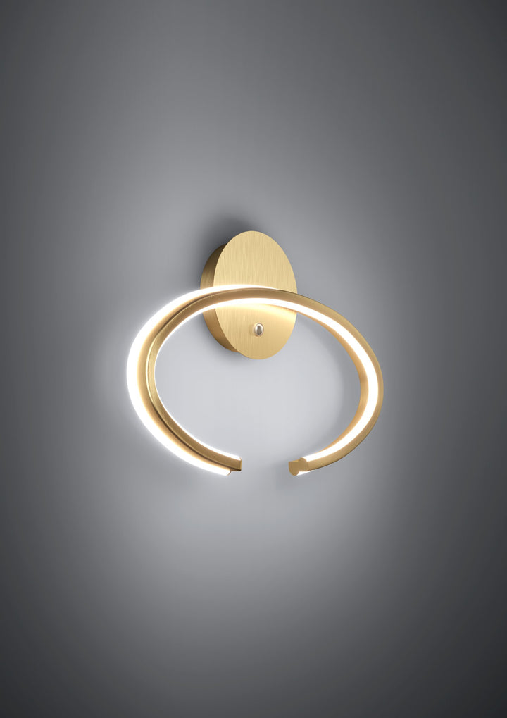 Wandleuchte Bogado  mit Dimmer (Touchdimmer) goldfarben Kunststoff weiss 12W L:40 H:24 cm in