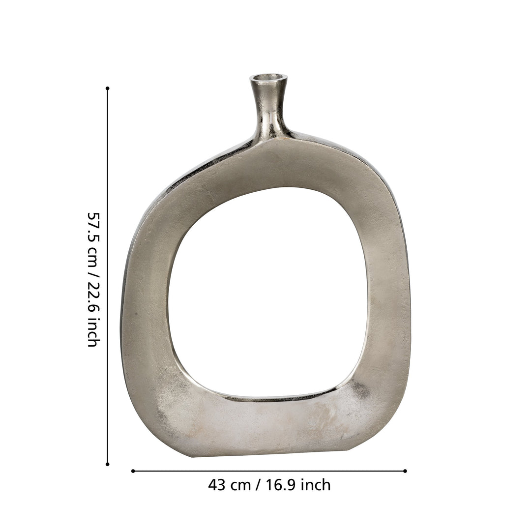 Metal vase Ankarefo nickel L:43 H:57.5 cm in