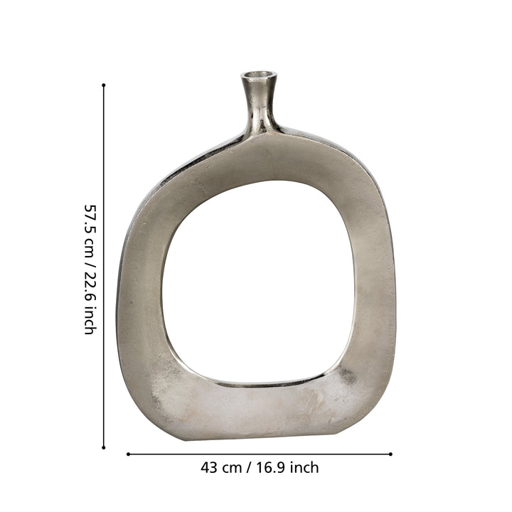 Metal vase Ankarefo nickel L:43 H:57.5 cm in