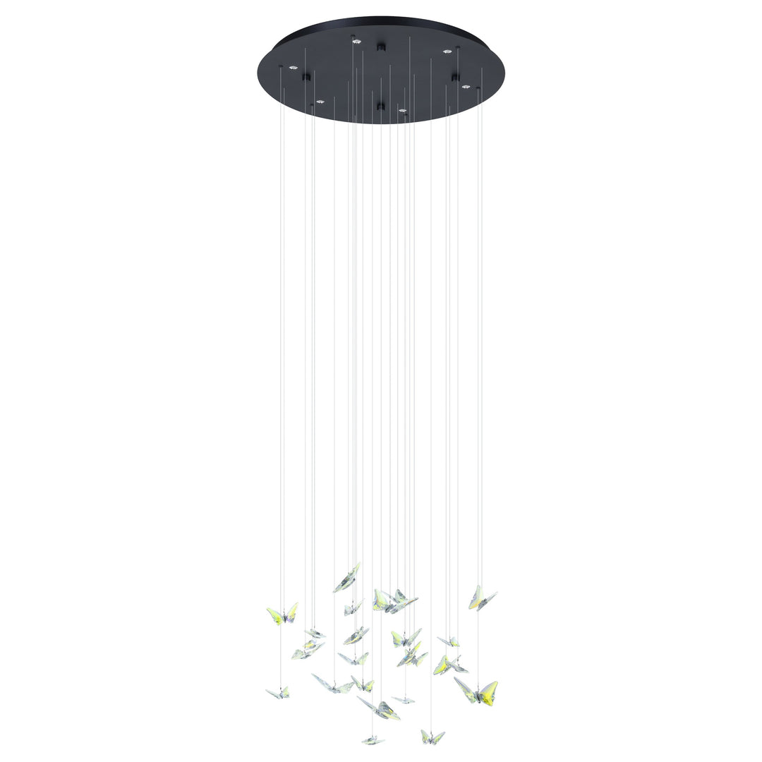 Hängeleuchte Adrados schwarz Brillantglas klar 6X4,2W H:153 Ø 58 cm in