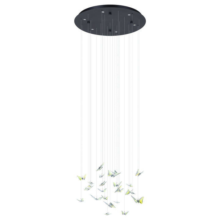 Hängeleuchte Adrados schwarz Brillantglas klar 6X4,2W H:153 Ø 58 cm in