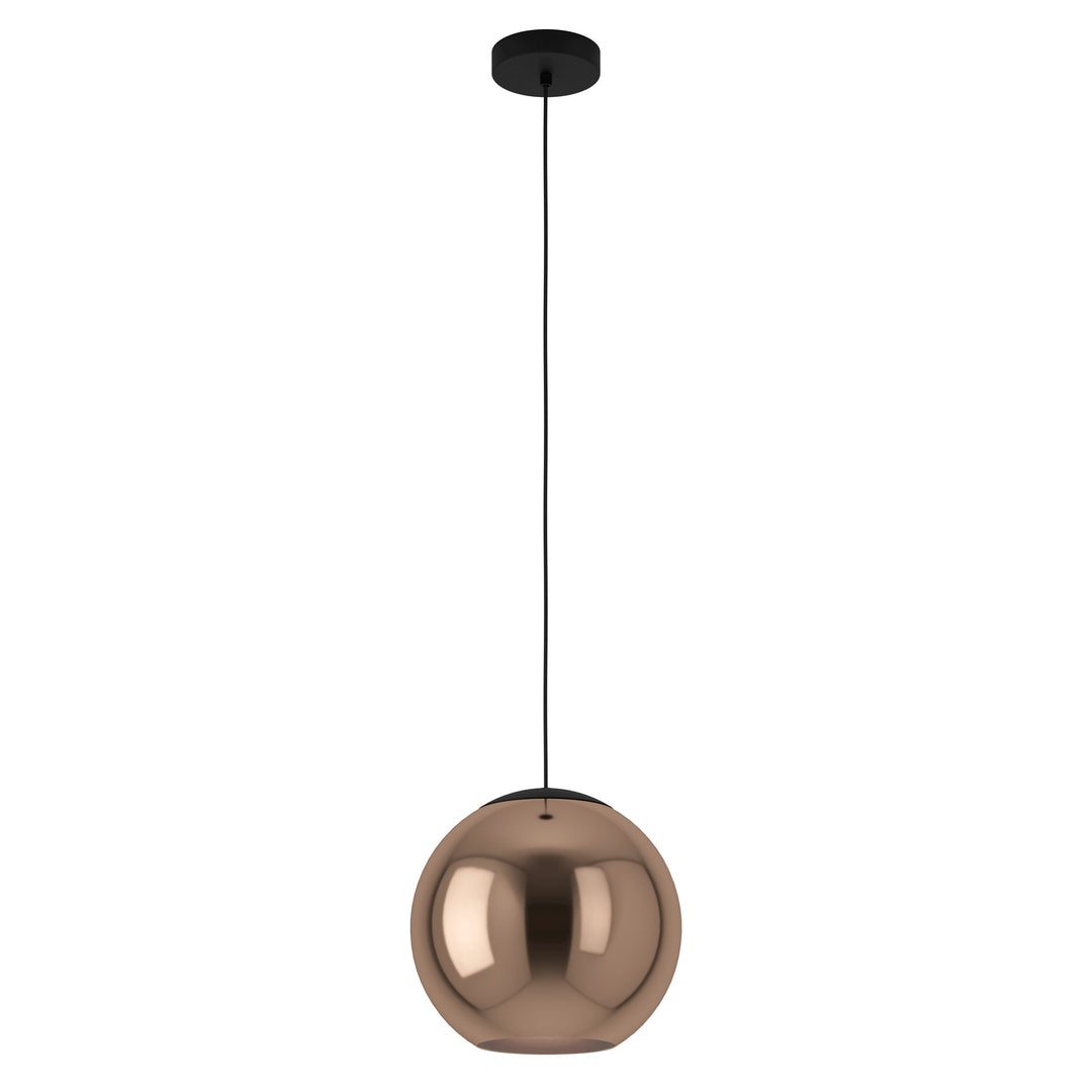 Hängeleuchte Cordoba schwarz Glas bedampft kupferfarben 1X40W H:150 Ø 30 cm in