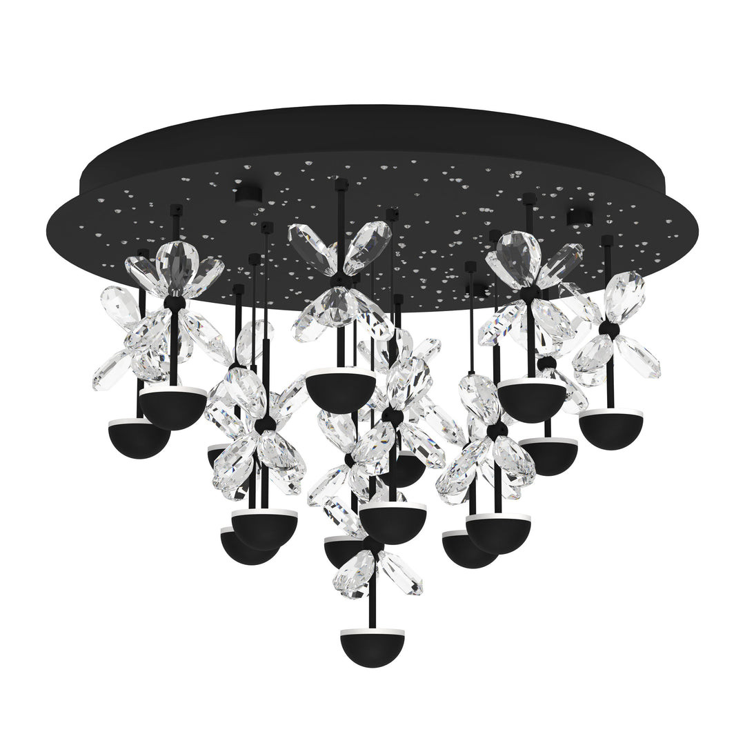 Ceiling light Pianopoli 2 black brilliant glass clear 15X1,8W H:36,5 Ø 50 cm in