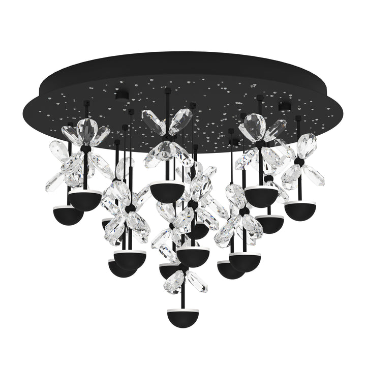 Ceiling light Pianopoli 2 black brilliant glass clear 15X1,8W H:36,5 Ø 50 cm in
