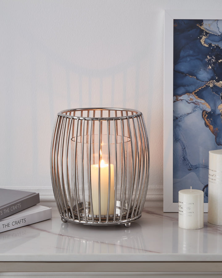 Windlicht Rumoi chrom  H:22,5 Ø 20,5 cm in