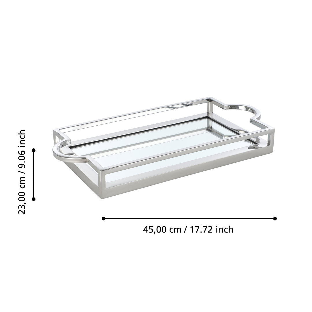 Tablett Savant chrom  L:45 H:6 cm in