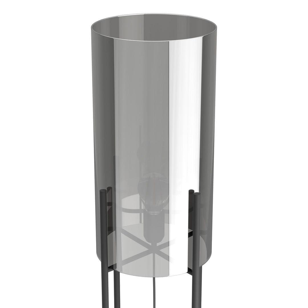 Stehleuchte Glastonbury mit Schalter schwarz Glas bedampft schwarz-transparent 1X60W H:136 Ø 25 cm in