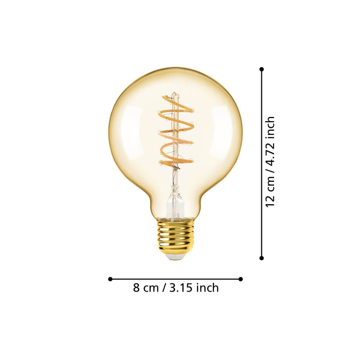 Light bulb Lm_led_e27 glass amber 1X4W L:12 Ø 8 cm in