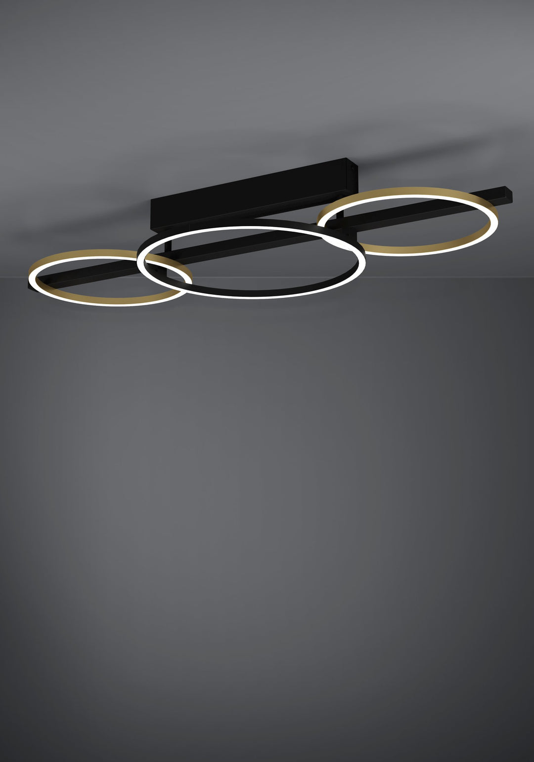 Deckenleuchte Lanacera schwarz, gold Kunststoff weiss 2X12,5W und 1X15,5W L:96,5 H:15,5 cm in