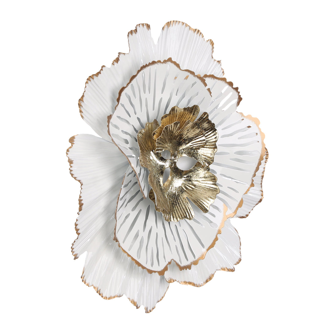 Wanddekoration Chikuma weiss, gold  L:32 H:33 cm in
