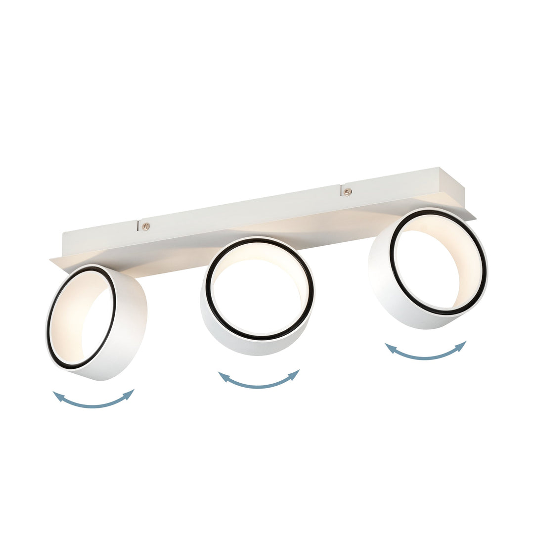 Spot Albariza white, chrome 3X4.6W L:47.5 H:8 cm in