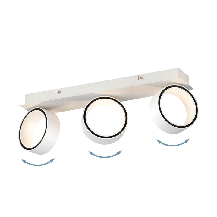 Spot Albariza white, chrome 3X4.6W L:47.5 H:8 cm in