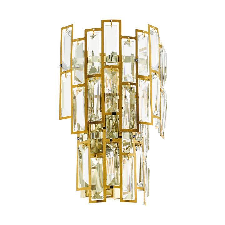 Wandleuchte Calmeilles messing Brillantglas klar 3X25W L:21,5 H:33 cm in