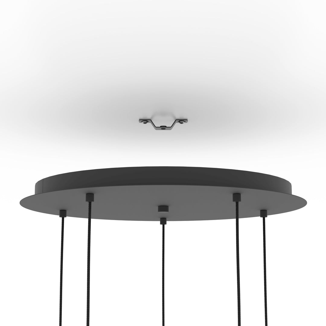 Hängeleuchte Serenara schwarz, gold 5X40W H:150 Ø 50 cm in