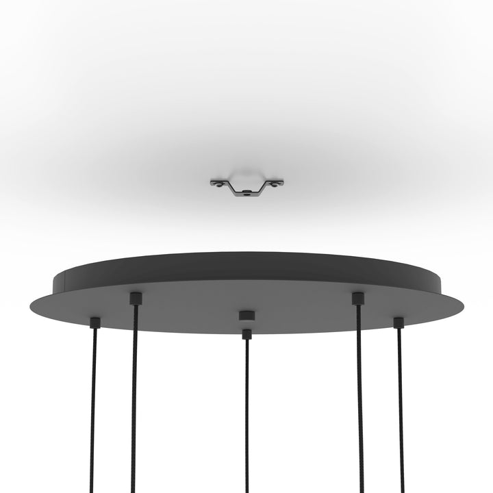 Hängeleuchte Serenara schwarz, gold 5X40W H:150 Ø 50 cm in