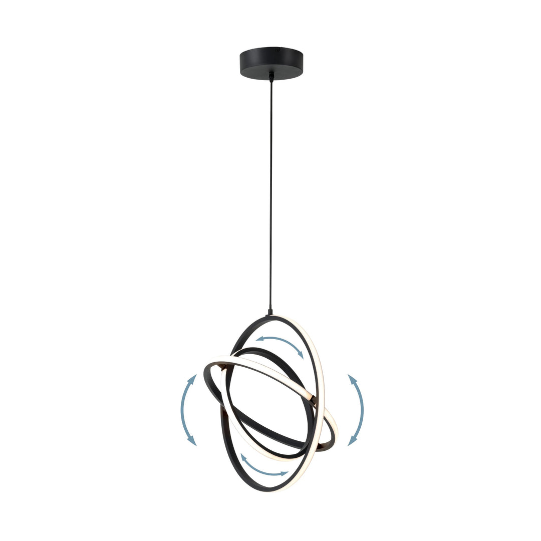 Hängeleuchte Retornio  schwarz Kunststoff weiss 38W H:120 Ø 50 cm in