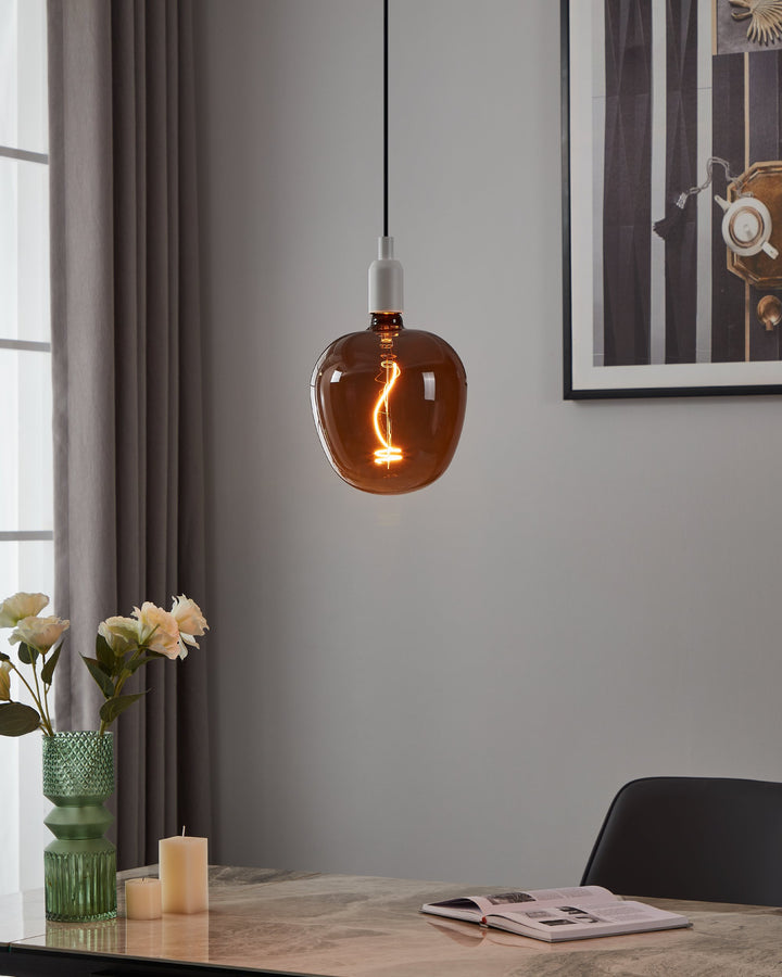 Leuchtmittel Lm_led_e27 Glas schwarz 1X4W L:25,5 Ø 19 cm in