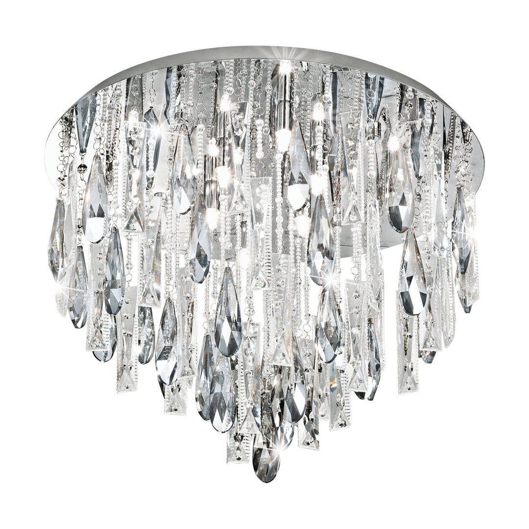 Deckenleuchte Calaonda chrom Brillantglas klar 8X33W H:48 Ø 58 cm in