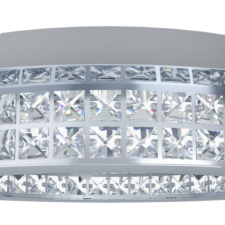 Deckenleuchte Principe  chrom Brillantglas klar 10X3,15W H:10,5 Ø 50 cm in