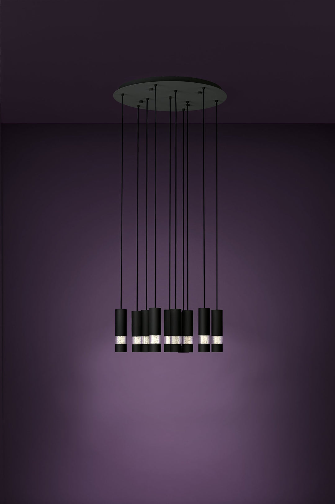 Hängeleuchte Bernabeta schwarz Kunststoff transparent 10X4,6W H:150 Ø 58 cm in