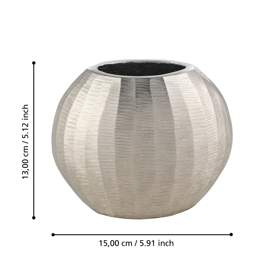 Metal vase Abucay nickel L:15 H:13 cm in