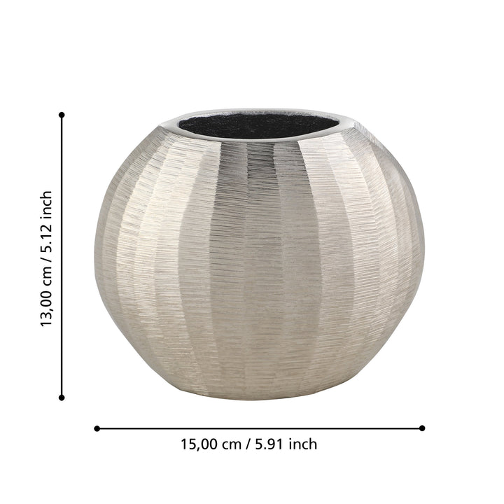 Metal vase Abucay nickel L:15 H:13 cm in