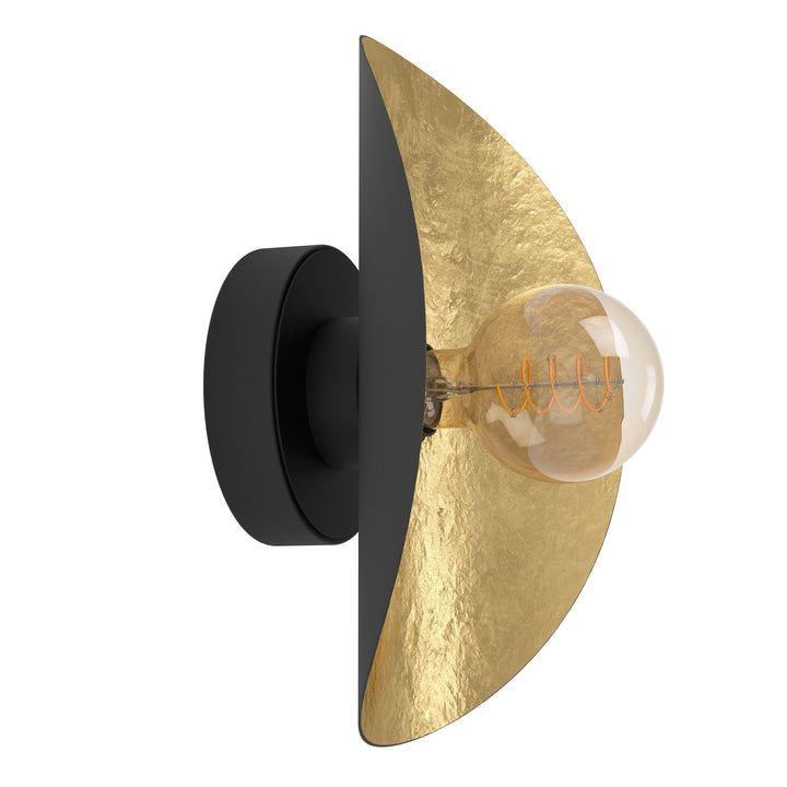 Wandleuchte Saceda schwarz, gold 1X40W L:25 H:29 cm in