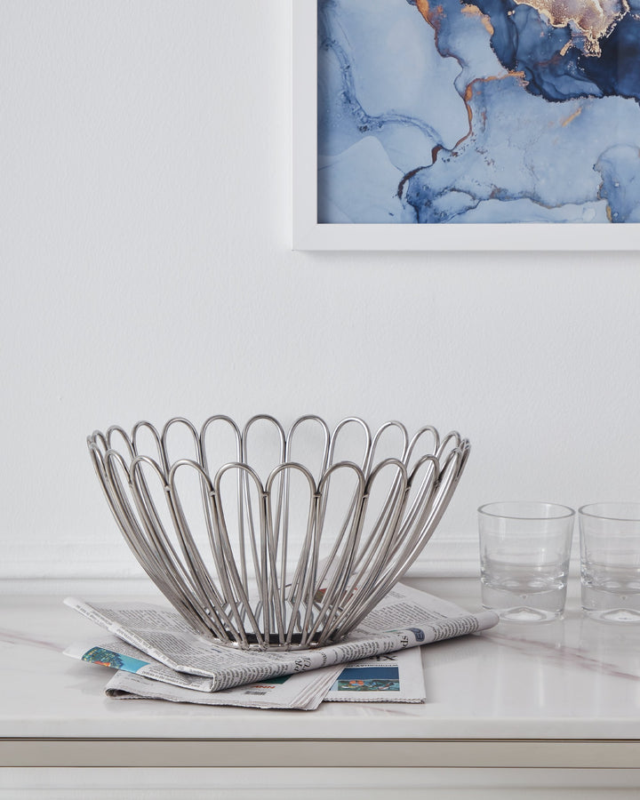 Dekoschale Ueda chrom  H:14 Ø 27 cm in