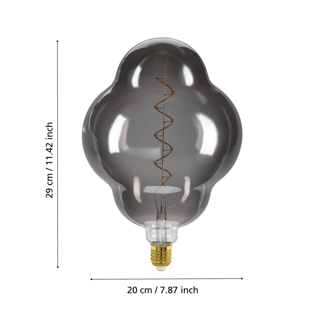 Leuchtmittel Lm_led_e27 Glas schwarz-transparent 1X4W L:29 Ø 20 cm in