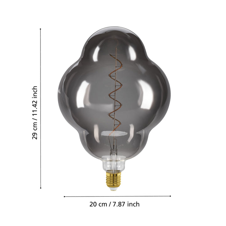 Leuchtmittel Lm_led_e27 Glas schwarz-transparent 1X4W L:29 Ø 20 cm in