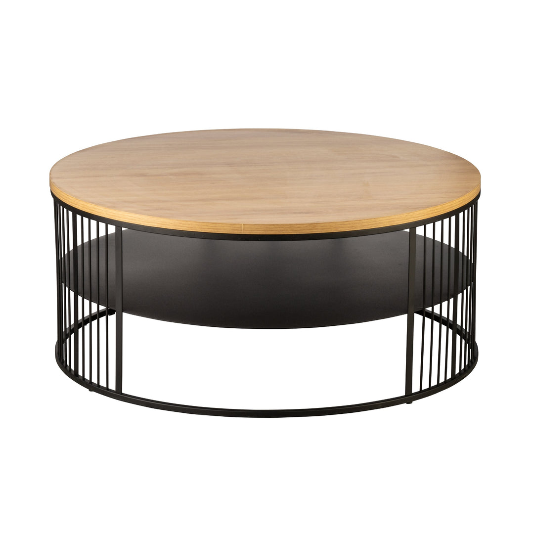 Couchtisch Tozawa schwarz, braun  H:36 Ø 80 cm in