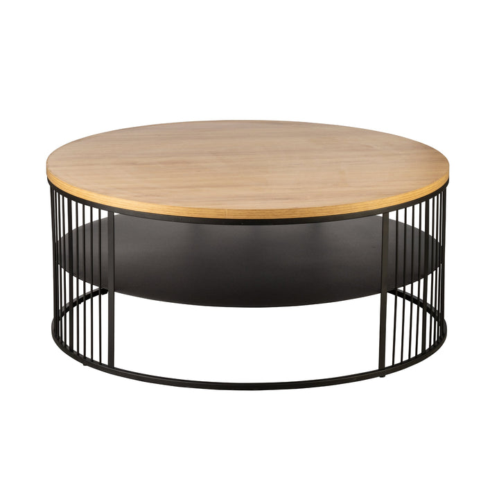 Couchtisch Tozawa schwarz, braun  H:36 Ø 80 cm in