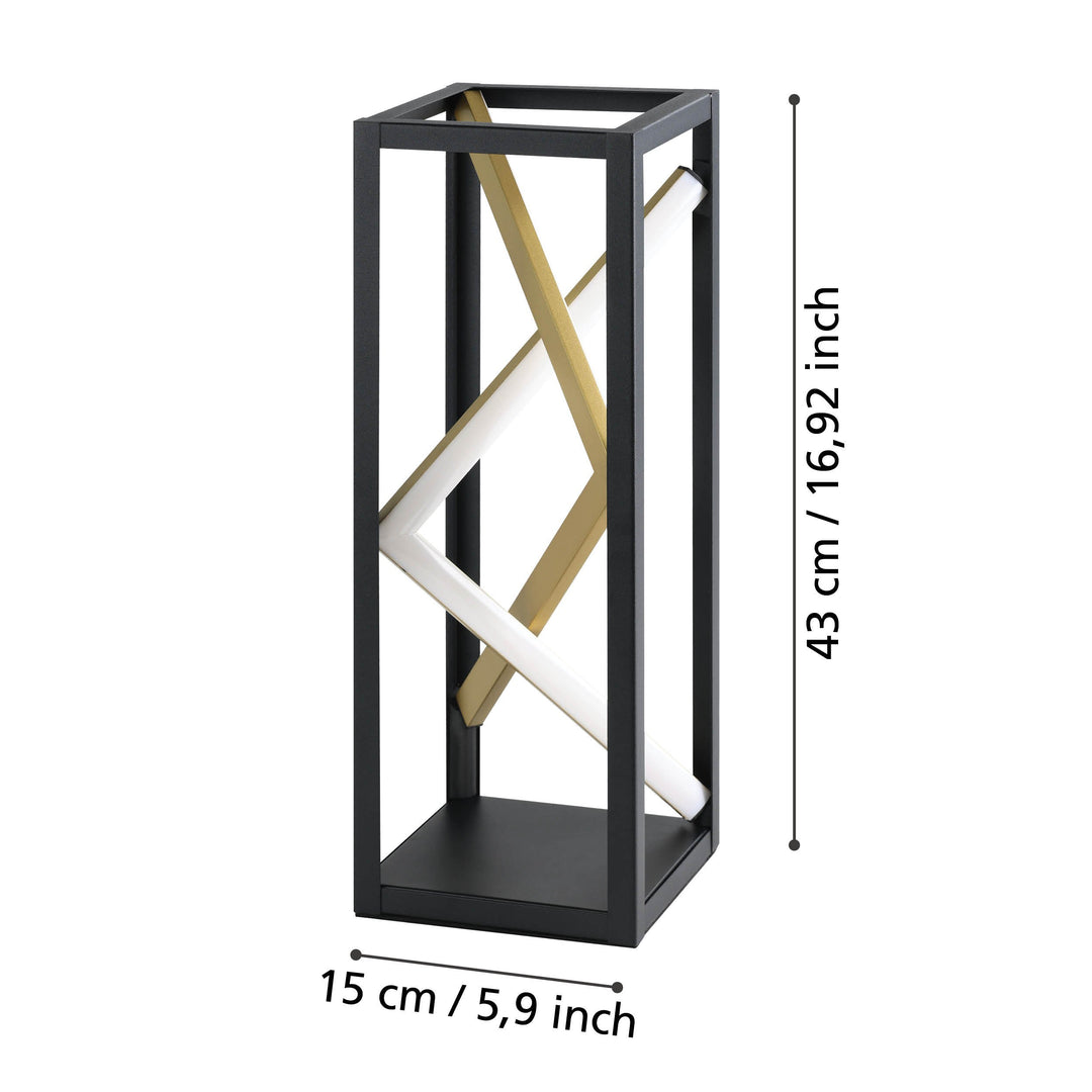 Tischleuchte Penela mit Fernbedienung   mit Schalter schwarz, gold 21W L:15 H:43 cm in