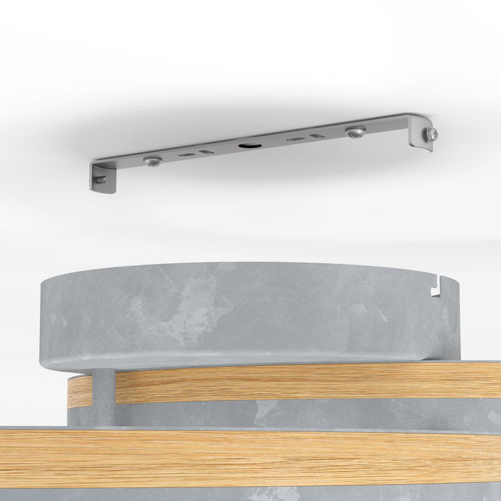 Deckenleuchte Cadinaro grau, braun Kunststoff weiss 1X12,5W und 2X15,5W L:73 H:14,5 cm in