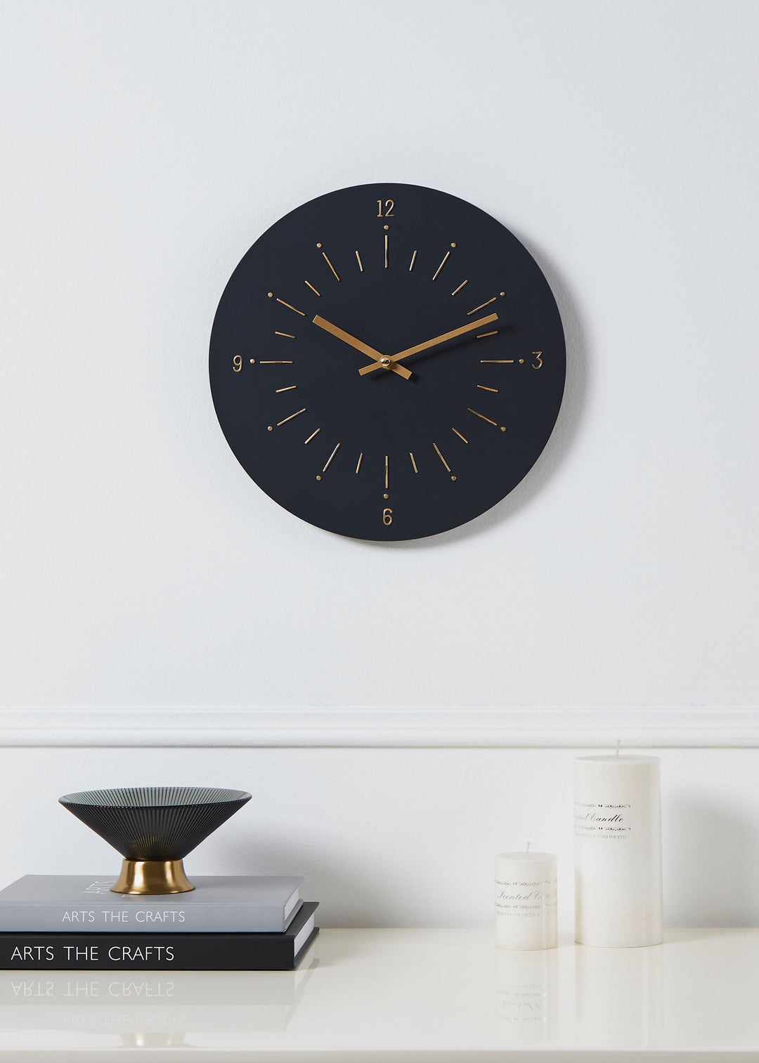 Uhr Takahagi schwarz, messing  Ø 30 cm in